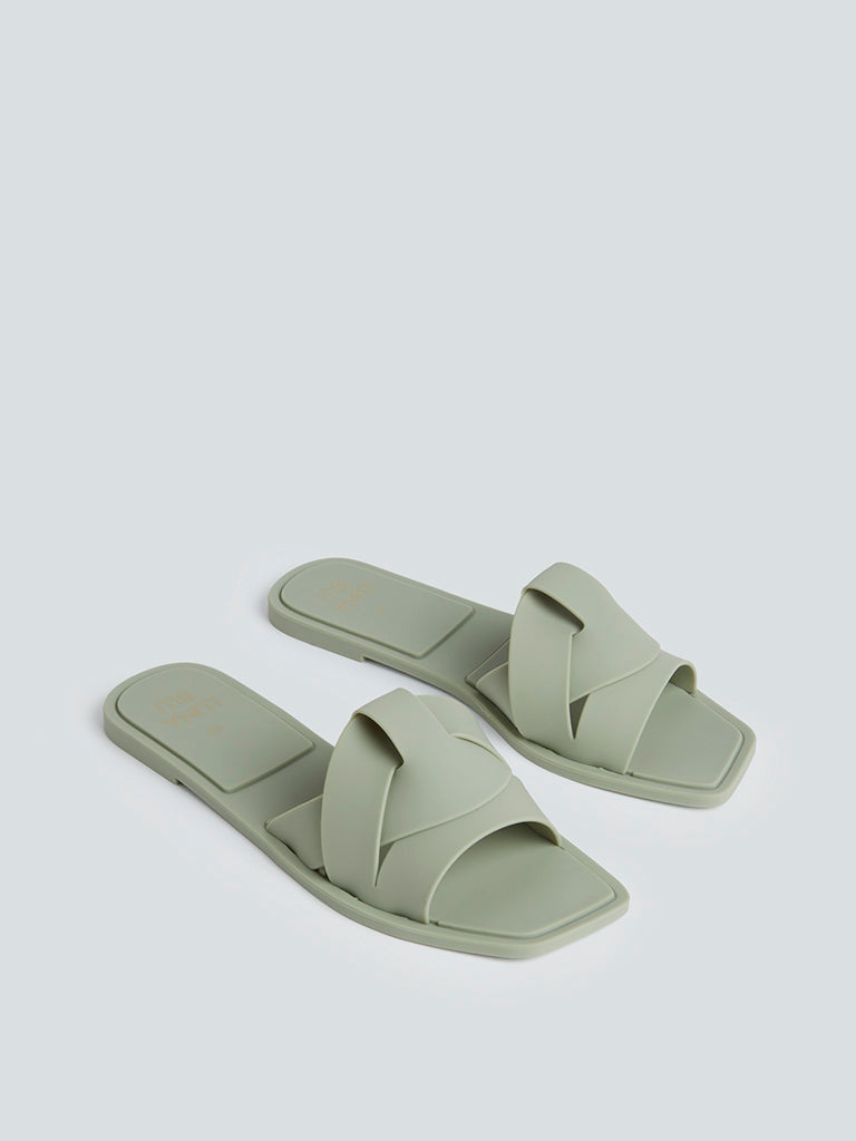 LUNA BLU Olive Slides